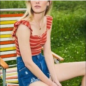 Free people Hyde smocked crop top